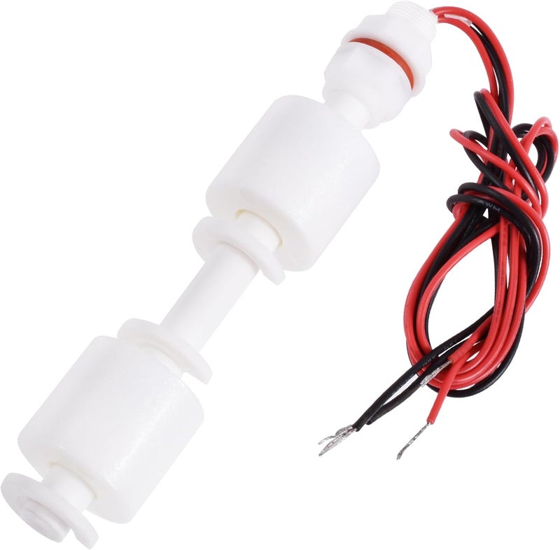 FOCMKEAS Polypropylene Float Switch Water Level Sensor Double Ball Water Level Controller Sensor Switch M10 for Smart Toilet Solar Tank Pool Pump Liquid Control Length 118mm White - Image 1